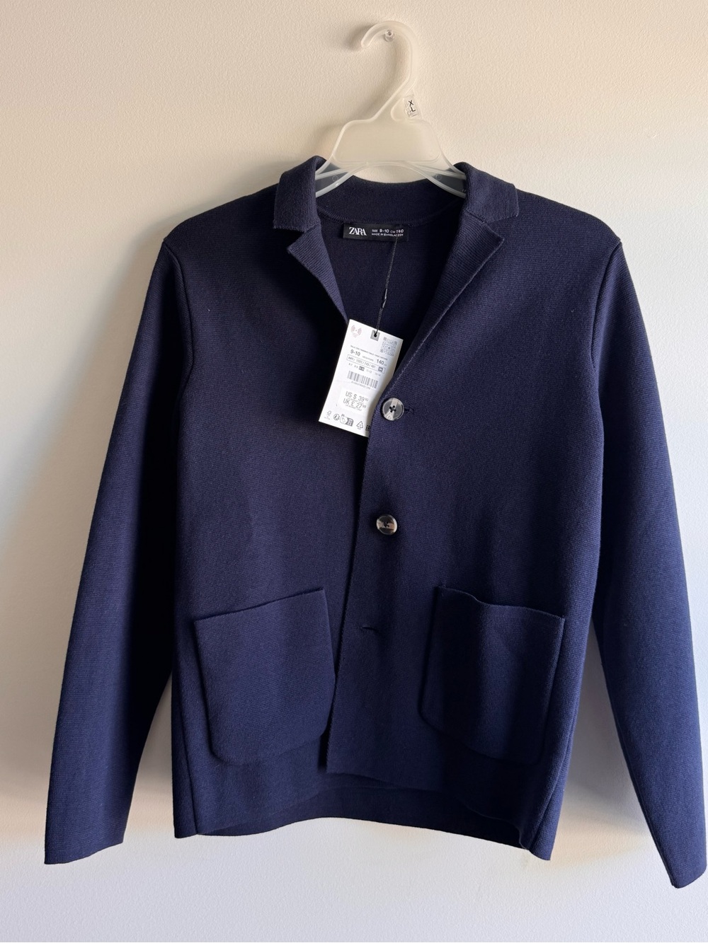 Zara Boys Dark Navy Knit Cardigan Jacket